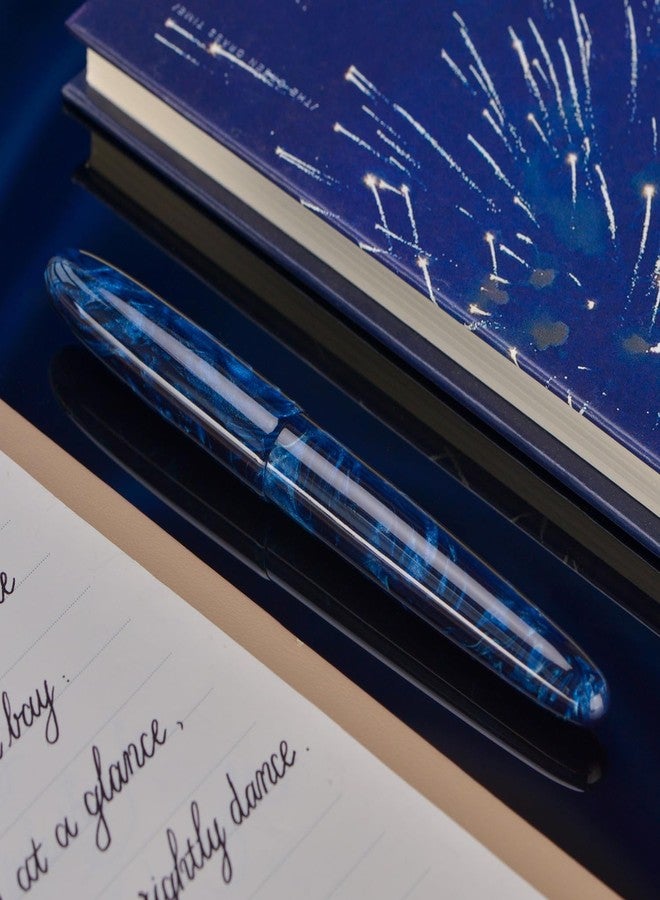 Asvine C80 Fountain Pen #8 Extra Fine Nib Large Handcraft Pen with Converter Pen Box Collection Set (Galaxy Blue) - Image 5